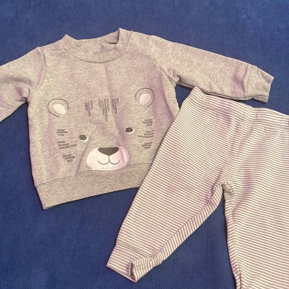 Just One For You Bear 2 piece Outfit 6 months EUC